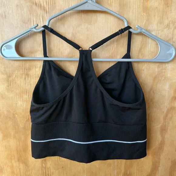 Pink Activewear Black Racerback Ribbed black crop tank - Picture 4 of 5